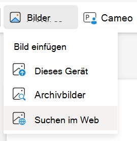 Einfügen von Bildern aus der Suche im Web in PowerPoint für das Web