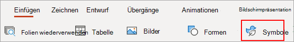 Symbole auswählen.