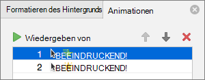 Festlegen von Animationsoptionen im Eigenschaftenbereich