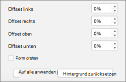 Offsetwerte im Bereich 