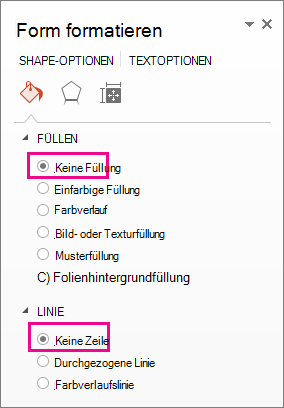 Bereich 'Form formatieren'