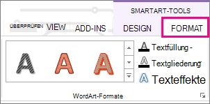 Registerkarte 'Format'