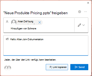 PowerPoint-Bildschirm für die Zusammenarbeit