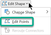Das Menü Punkte bearbeiten ist auf der Registerkarte Formformat verfügbar, wenn eine Form in PowerPoint ausgewählt ist.