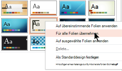 Für alle Folien übernehmen.