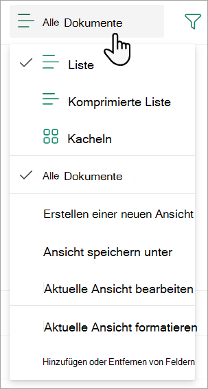 Screenshot: Dropdownliste 