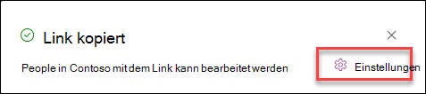 Screenshot der Linkeinstellungen für Listenelemente