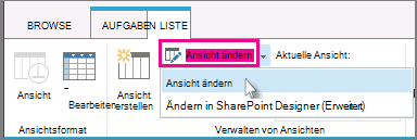 Ändern einer Ansicht