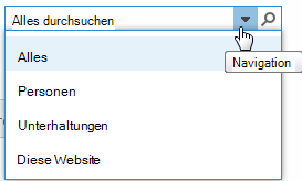 Screenshot des Suchfelds