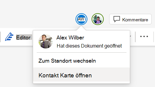 Screenshot: Mehrere Mitarbeiter arbeiten an demselben Dokument.