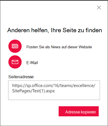 Optionen, mit denen andere Ihre Seite finden können