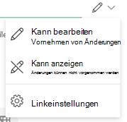 Das Stiftsymbol gibt an, dass die Empfänger die Datei bearbeiten können.