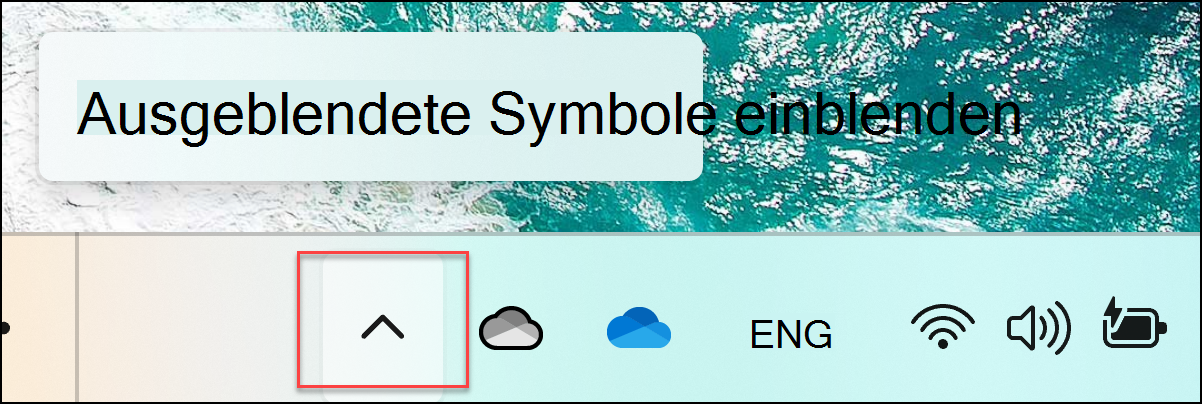 ausgeblendete Symbole anzeigen