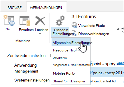 Verwalten von Menübandabschnitten, wenn 