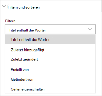 Nachrichtenfilter und -sortierung