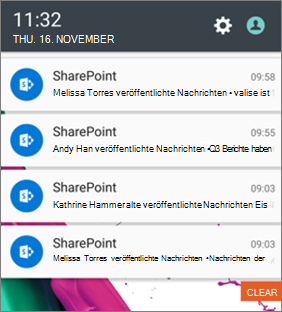 Beispiel für eine Nachrichtenbenachrichtigung auf einem Mobilgerät