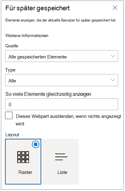 Für den späteren Eigenschaftenbereich gespeichert