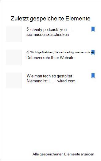Zuletzt gespeicherte Elemente