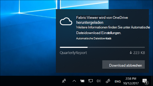 Downloadbenachrichtigung erhalten, wenn OneDrive-Dateien bei Bedarf aktiviert ist