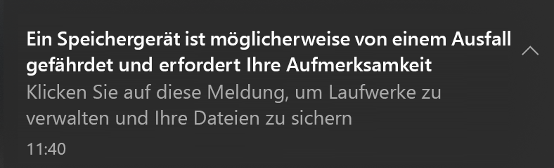 Kritische Warnmeldung