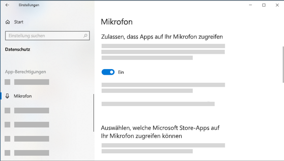 Mikrofoneinstellungen