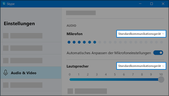 Skype-Einstellungen