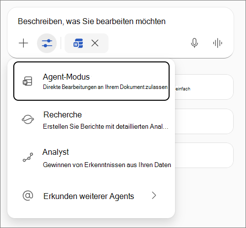 Agent-Modus in Word.