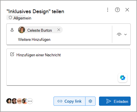 Freigeben eines Dokuments in Microsoft Word für das Web mit der Schaltfläche 