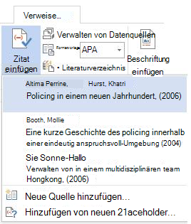 Fügen Sie eine Zitat-Dropdownliste ein