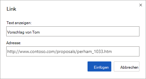 Link zu einer Internetadresse einfügen