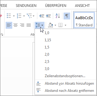 Screenshot der Registerkarte 