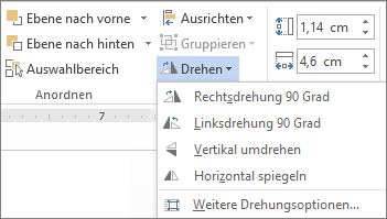 Optionen im Menü 