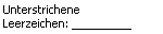Example of underlined blank spaces