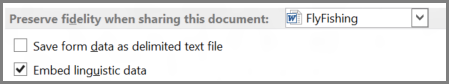 Word 2013 preserve fidelity options