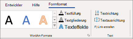 WordArt-Textoptionen