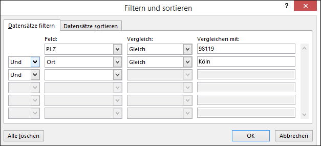 Wählen Sie im Rahmen des Word-Seriendrucks die Option 