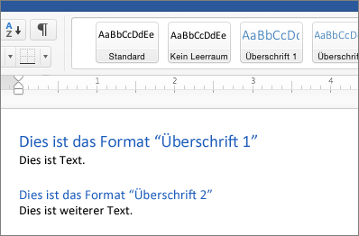 Beispiele für die Formatvorlagen 