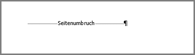 Ein Seitenumbruch am unteren Rand einer Seite in Word