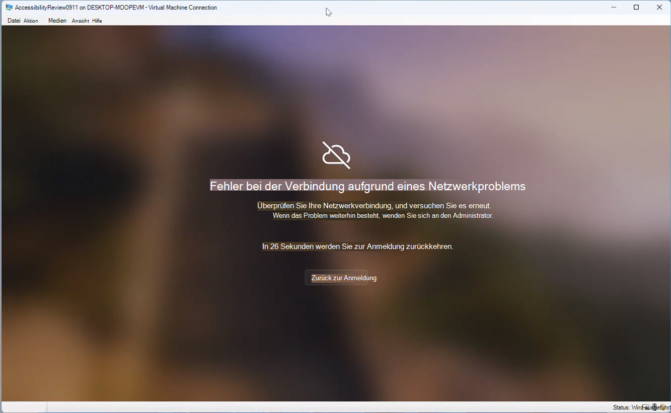 Fehler bei der Verbindung aufgrund eines Netzwerkfehlers.