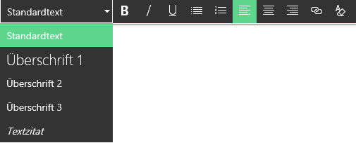 Screenshot des Bearbeitungsbereichs des Rich-Text-Editors in SharePoint.