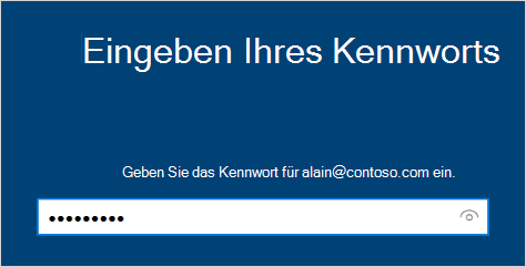 Bildschirm zum Eingeben des Kennworts