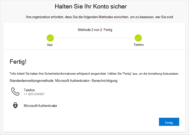 Assistent erfolgreich abgeschlossen (Seite)