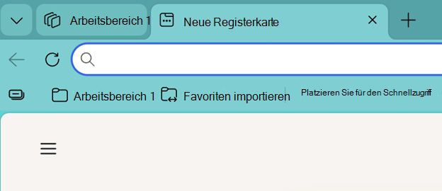 Screenshot: Öffnen eines Arbeitsbereichs
