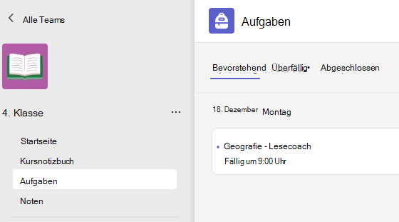 Screesnshot mit Zuweisungen