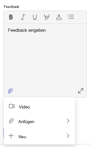 Screenshot des Feedbacks.