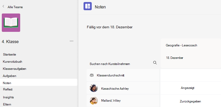 Screenshot der Noten.
