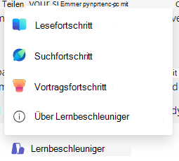 Screenshot von Lernbeschleunigern.