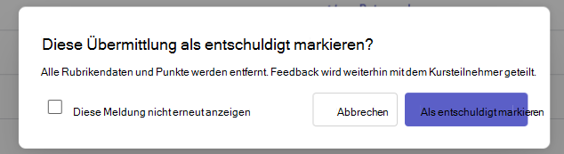 Als entschuldigt markieren