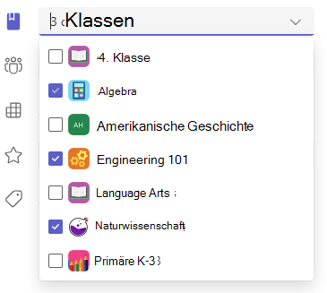 Screenshot von Multiklassenoptionen.