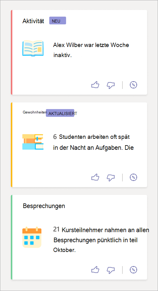 Screenshot, der Spotlights-Kacheln zeigt